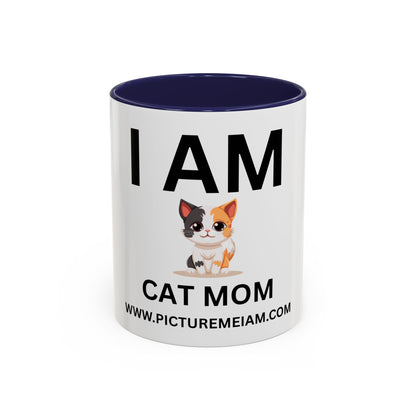 I AM Cat Mom Inspirational Accent Coffee Mug - 11/15oz