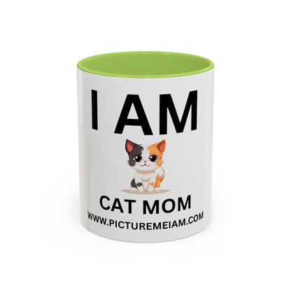 I AM Cat Mom Inspirational Accent Coffee Mug - 11/15oz