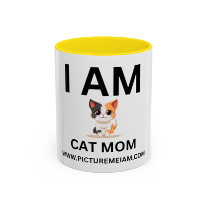 I AM Cat Mom Inspirational Accent Coffee Mug - 11/15oz