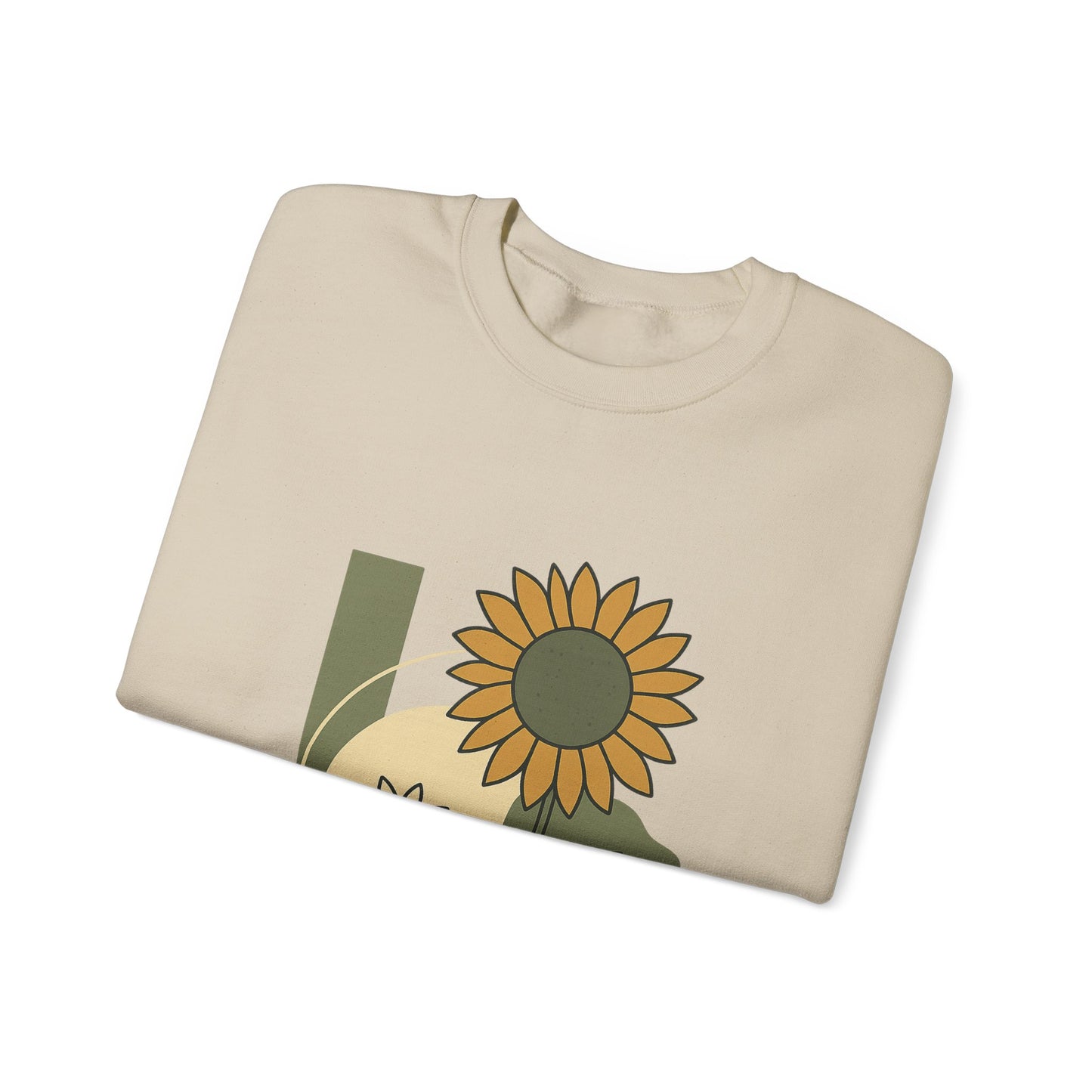 Sun & Bloom Crewneck Sweatshirt — Vintage Sunflower Graphic Gildan 18000