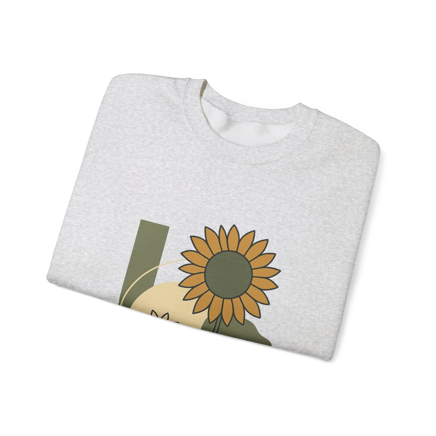 Sun & Bloom Crewneck Sweatshirt — Vintage Sunflower Graphic Gildan 18000