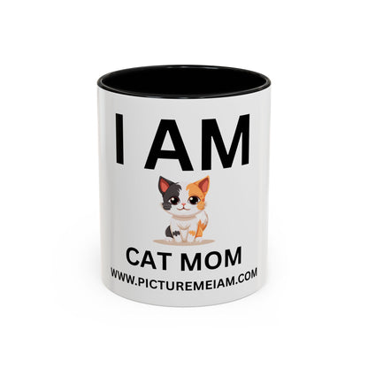 I AM Cat Mom Inspirational Accent Coffee Mug - 11/15oz