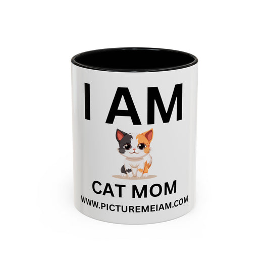 I AM Cat Mom Inspirational Accent Coffee Mug - 11/15oz