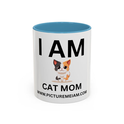 I AM Cat Mom Inspirational Accent Coffee Mug - 11/15oz