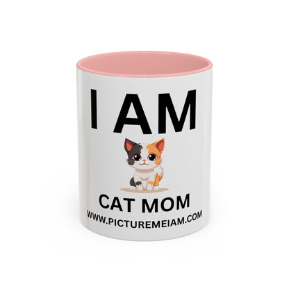 I AM Cat Mom Inspirational Accent Coffee Mug - 11/15oz