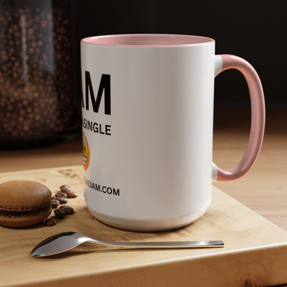 I AM Happy & Single Inspirational Accent Coffee Mug - 11/15oz