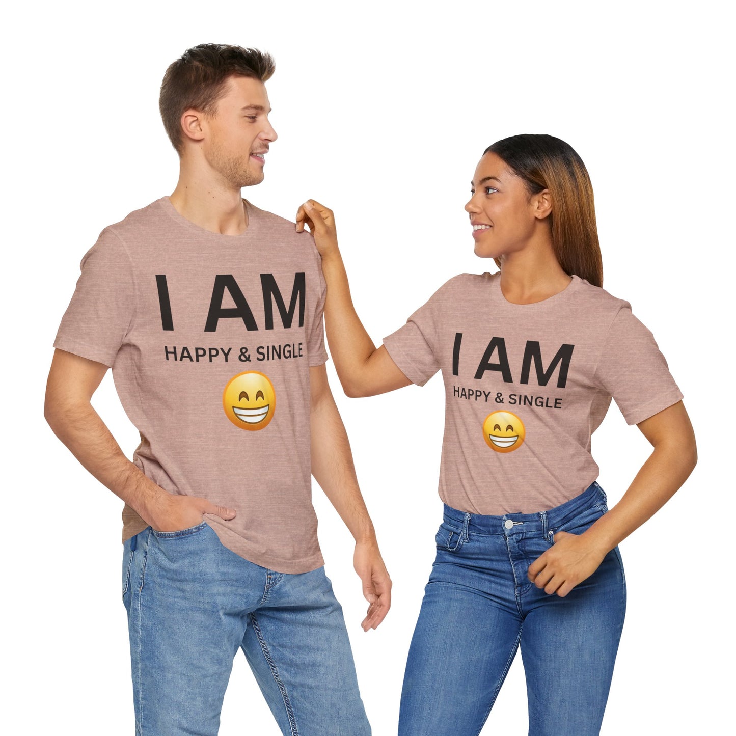 I AM Happy & Single Unisex Short Sleeve Tee