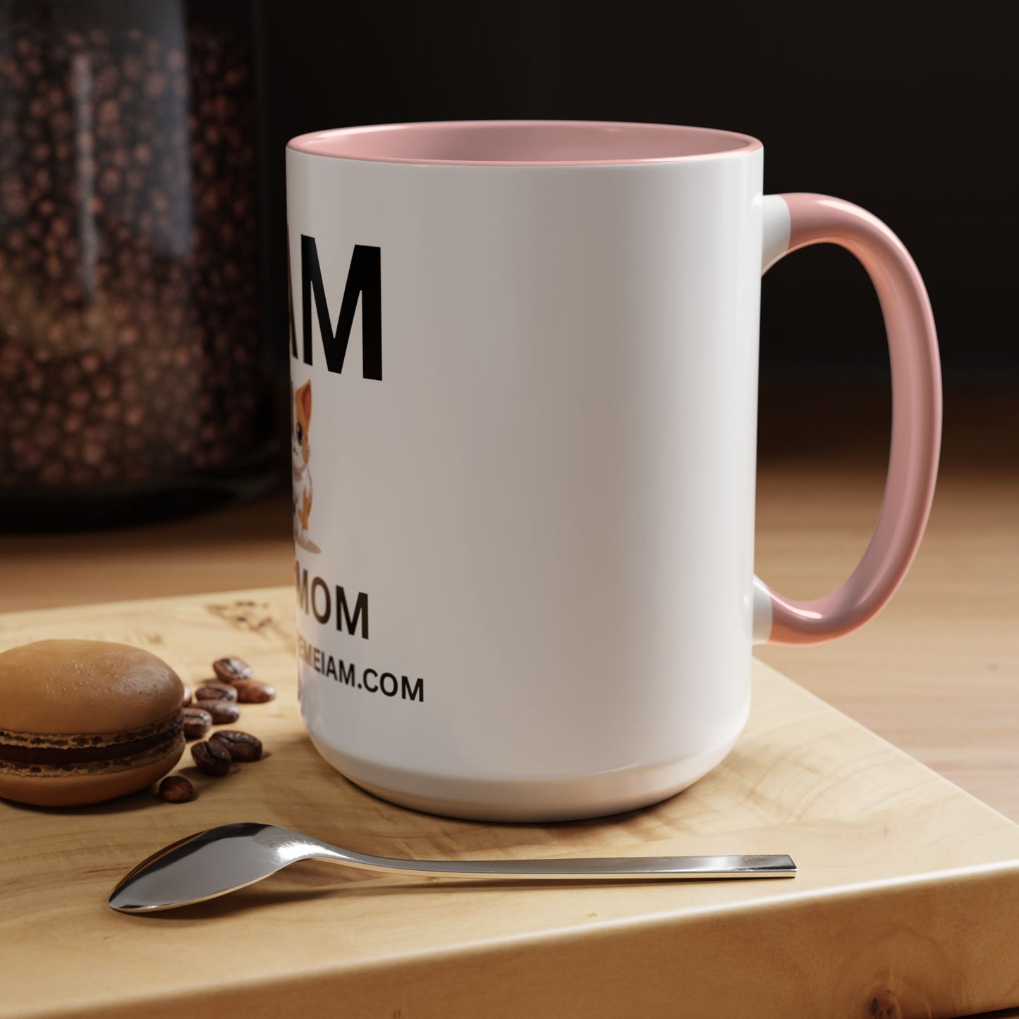 I AM Cat Mom Inspirational Accent Coffee Mug - 11/15oz