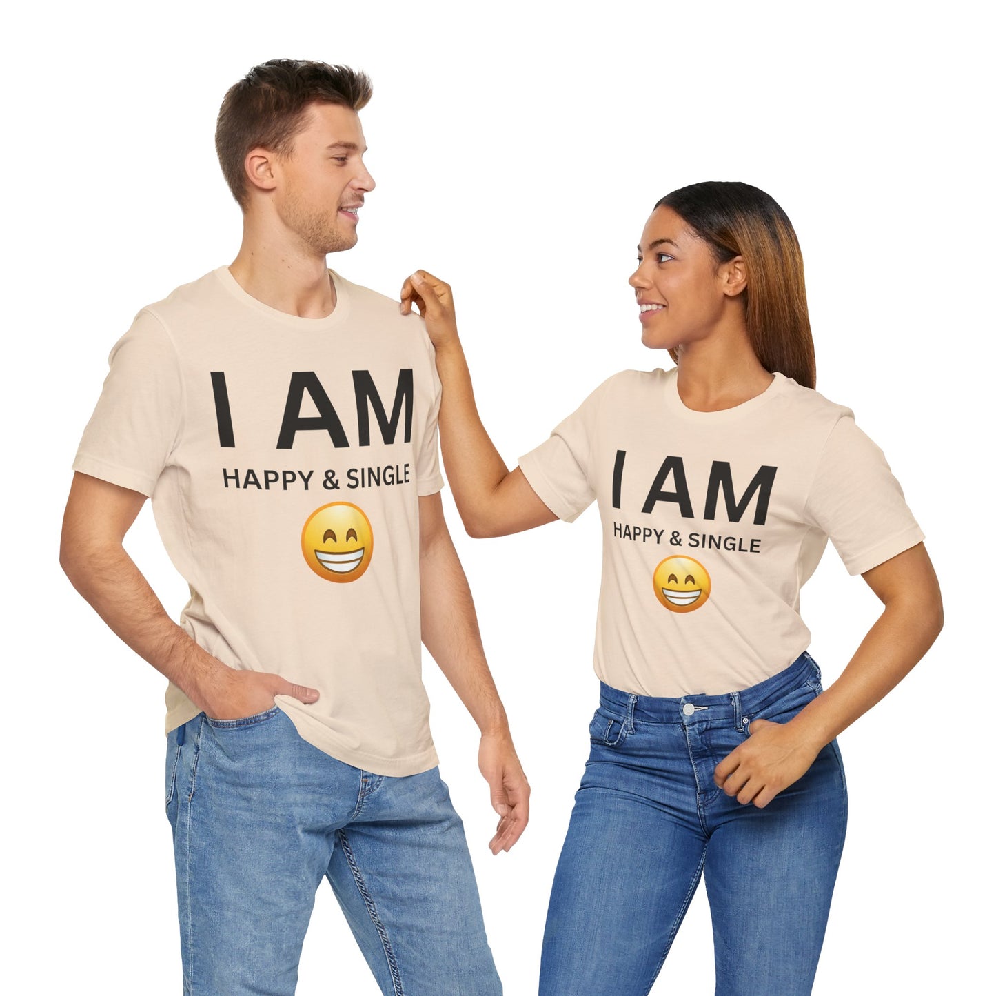 I AM Happy & Single Unisex Short Sleeve Tee